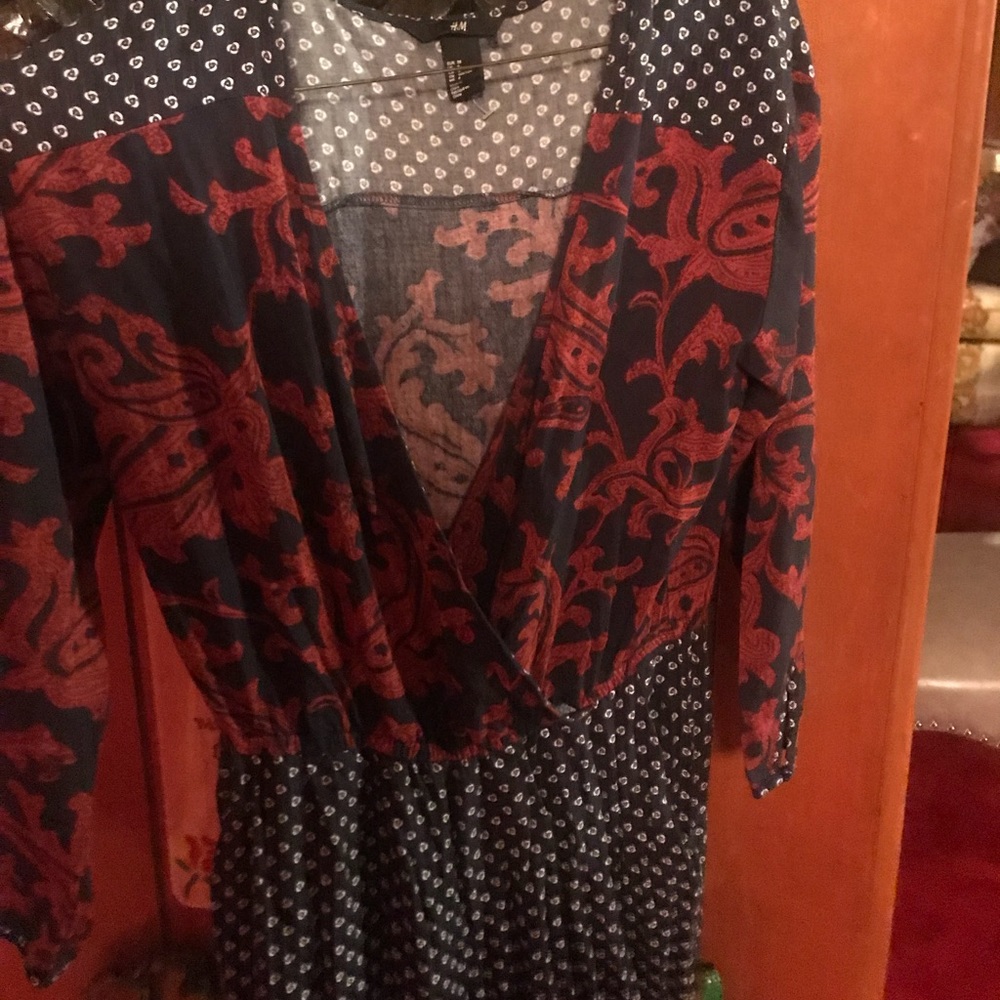 Long pants artsy plunge jumpsuit
